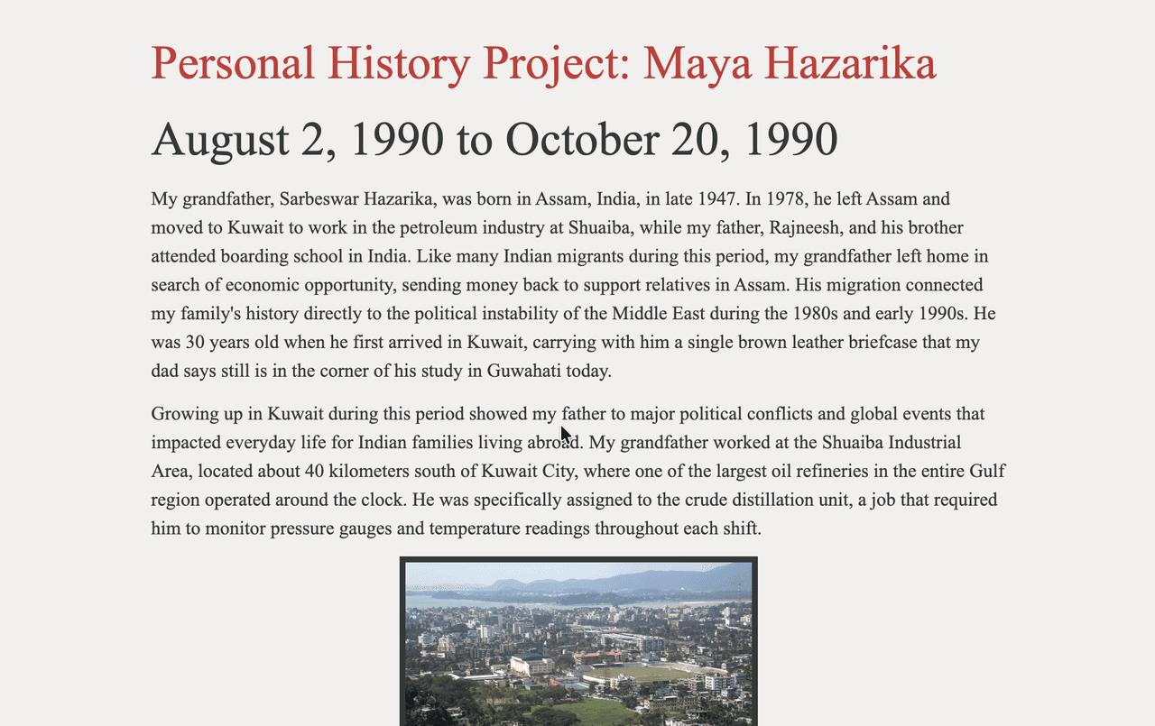 Personal History Project
